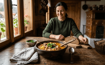 Zeljna juha s krompirjem in slanino: topel objem tradicije v skledi – zeljna juha s krompirjem in slanino