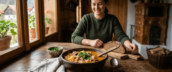 Zeljna juha s krompirjem in slanino: topel objem tradicije v skledi – zeljna juha s krompirjem in slanino